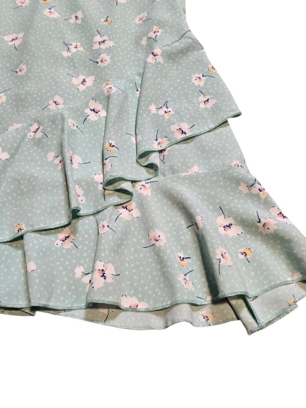 Altar’d State Light Mint Green Ruffle Floral Mini Dress M - Picture 13 of 14